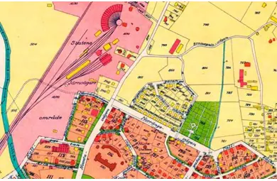 Karta över del av Örebro stad 1929.