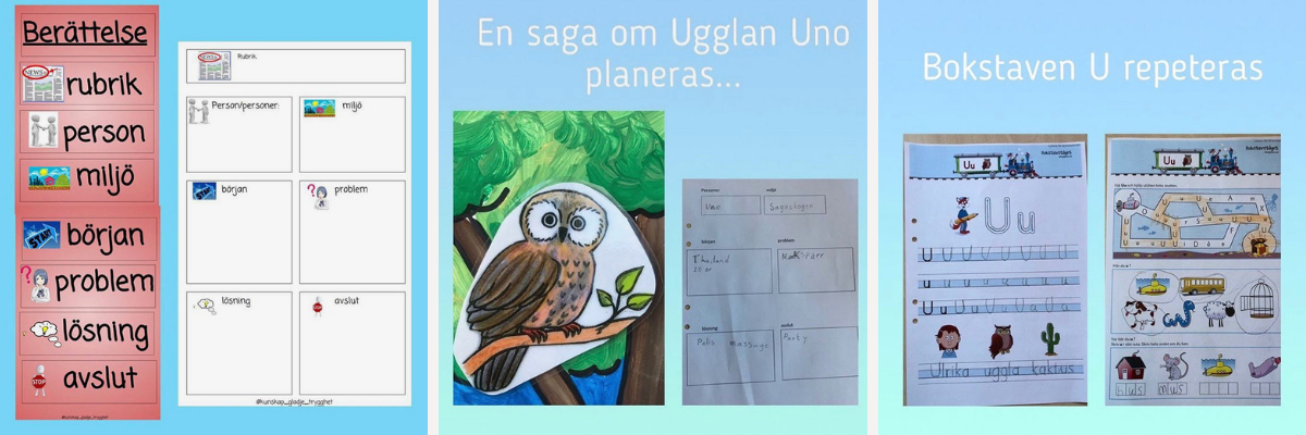 Undervisningsmaterial: Instruktion till att skriva en berättelse om "Ugglan Uno"